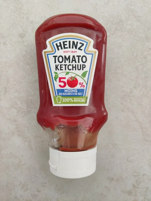 Heinz Tomato Ketchup 50% Less Sugar & Salt 435 g, front of pack