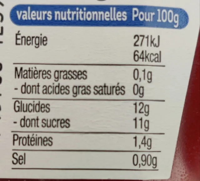 Heinz Tomato Ketchup 50% Less Sugar & Salt 435 g, nutrition of pack