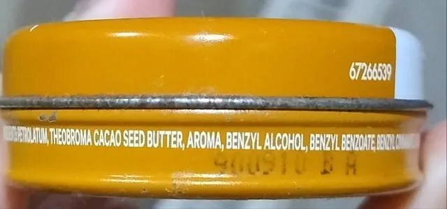 Vaseline Lip Therapy Cocoa Butter 20 g, ingredients of pack