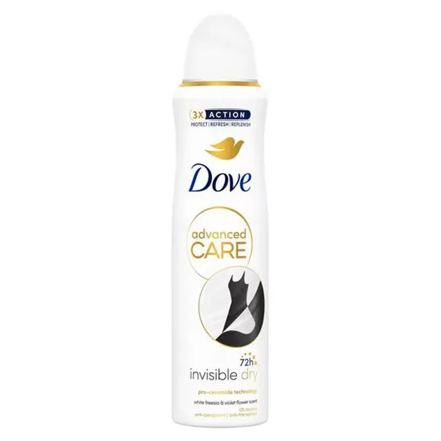 Dove Advanced Care Invisible Dry Anti-Perspirant Spray 150 ml, front of pack