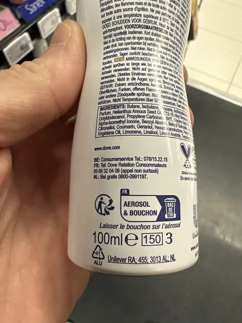 Dove Advanced Care Invisible Dry Compressé 100 ml, back of pack