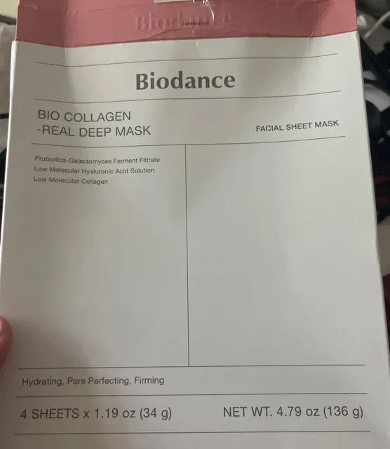 Biodance Bio Collagen-Real Deep Mask 4 × 34 g, front of pack